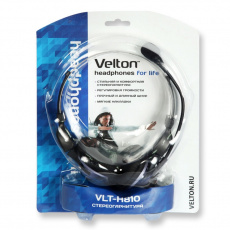 Наушники Velton VLT-H810 (накладные закрытые, с микрофоном, 1.8m, black-silver)
