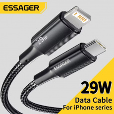Кабель Type-C - Lightning 2.0m (EXCTL-JJA01-P, 3A, 29W, нейлоновая оплётка, black) Essager