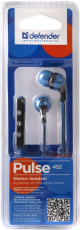Наушники Defender Pulse 452 (затычки, для мобильных устройств, с микрофоном, 1.2m, black-blue)