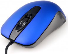 Мышь Gembird MOP-400-B (USB, optical, 1000dpi, бесшумный клик, 1.5m, soft-touch, black-blue)