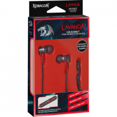 Наушники Redragon LAVANDA (затычки, для мобильных устройств, с микрофоном, 1.2m, black-red-grey)