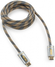 Кабель HDMI (m) - HDMI (m) 3.0m (CC-P-HDMI02-3M, серия Platinum, 4K, ver.2.0, с позолоченными контактами, тканевая оплётка, silver) Cablexpert