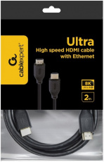 Кабель HDMI (m) - HDMI (m) 2.0m (CC-HDMI8K-2M, медь, ver.2.1, 8K, с позолоченными контактами, двойное экранирование, black) Cablexpert