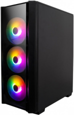 Корпус 1STPLAYER FIRE DANCING V4-G (без БП, ATX, USB3.0, rainbow LED Fan, black)