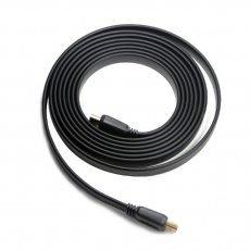 Кабель HDMI (m) - HDMI (m) 1.0m (CC-HDMI4F-1M, 4K, ver.2.0, плоский, с позолоченными контактами, экранированный, пакет, black) Cablexpert