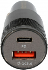 Зарядное устройство от прикуривателя Cablexpert MP3A-UC-CAR24 (12/24V - USB, USB Type-C, 5V/3A, 9V/2A, 12V/1.5A, 38W, QC3.0, PD, black)