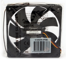 Вентилятор Gembird S12025H-3P4M (120x120x25mm, Hydro, 1550rpm, 22dBa, 3+4pin, black) OEM