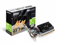 Видеокарта MSI GF GT730 1Gb (N730K-1GD5LP/OCV1, 64bit, GDDR5, DVI+HDMI+CRT) RTL