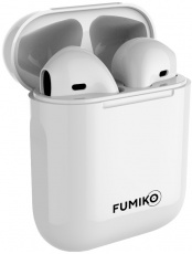 Гарнитура FUMIKO BE02 (FBE02-01, вкладыши, беспроводная, Bluetooth 5.0, с микрофоном, до 3 часов работы от батареи, white)