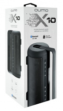 Колонка QUMO X10 (10W, портативная, аккумулятор 2500mAh, Bluetooth v.4.0, микрофон, громкая связь, AUX, USB, MicroSD до 32Gb, FM, MP3, black)