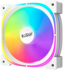 Вентилятор PCCOOLER EF-120 ARGB (120x120x25mm, Hydro, 600-1500rpm, <26dBa, 4pin, PWM, ARGB LED, white) RTL