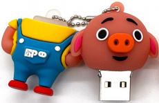 Флеш накопитель - Брелок USB 2.0 32Gb (Симпатичная свинка)