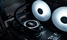 Водяное охлаждение DEEPCOOL GAMMAXX L240T (1150/1151/1155/1156/1200/1366/2011/2011-v3/AM2/AM3/AM4/FM1/FM2, Радиатор: Al, Водоблок: Cu, 2 вентилятора: 120mm, 500-1800rpm, <30dBa, 4pin, PWM, white LED, Помпа: 2400rpm, 18dBa, 3pin, 150W) RTL
