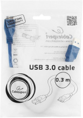 Кабель USB 3.0 Am - micro USB 0.3m (CCP-mUSB3-AMBM-1, медь, экранированный, blue) Cablexpert