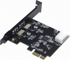 Контроллер USB3.0 Gembird (SPCR-01, PCI-E, USB 3.0 2-port, black) RTL