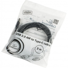 Кабель USB 2.0 Am - Type-C 3.0m (CCP-USB2-AMCM-10, экранированный, пакет, black) Cablexper
