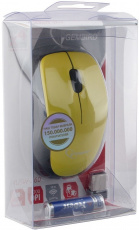 Мышь беспроводная Gembird MUSW-360 (optical, 1000dpi, AAA, black-lemon)
