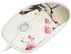 Мышь QUMO Serenity M43 (USB, optical, 1000dpi, синяя подсветка, 1.5m, waterprinting)