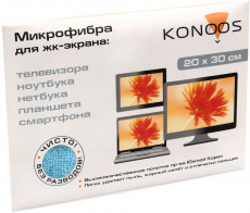 Салфетка Konoos (KT-1, для экранов, микрофибра, 300x200mm, blue)
