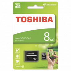 Карта памяти SDmicro Card 8Gb Toshiba (THN-M102K0080M2, Class 4, адаптер SD)