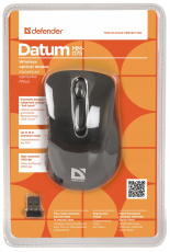 Мышь беспроводная Defender Datum MM-075 (optical, 1000dpi, AAA*2, black)