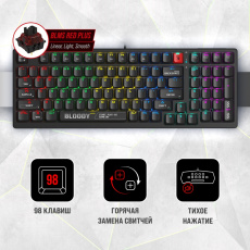 Клавиатура A4Tech Bloody S98 (USB, механическая, BLMS RED Plus Switch, RGB подсветка, Hot Swap, игровая, black)