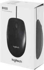 Мышь Logitech B100 (USB, optical, 1000dpi, 1.8m, black)