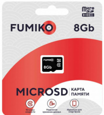 Карта памяти SDmicro Card 8Gb FUMIKO (FMS08-01, Class 10, 25/15MB/s, без адаптера)