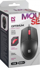 Мышь Defender Optimum MM-140 (USB, optical, 1000dpi, 1.8m, black)