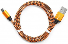 Кабель USB 2.0 Am - micro USB 1.0m (CC-mUSB2oe 1m, нейлоновая оплетка, orange) Cablexpert