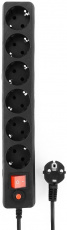Сетевой фильтр Гарнизон (ECL-6-B-1.8, 6 розеток, 1.8 метра, 10A, black) OEM