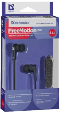 Гарнитура Defender FreeMotion B680 (затычки, беспроводная, Bluetooth 4.2, с микрофоном, до 7 часов работы от батареи, black)