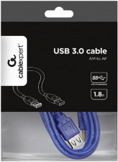 Кабель USB 3.0 Am - Af удлинительный 1.8m (CCP-USB3-AMAF-6, экранированный, blue) Cablexpert