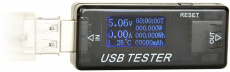 Тестер проходной Energenie EG-EMU-03 (USB A (m) input - USB A (f) output, 5A, 30W, QC3.0, black)