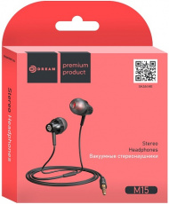 Наушники Dream M15 (затычки, без микрофона, 1.2m, black)