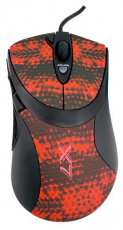 Мышь A4Tech F7 (USB, optical, 3000dpi, игровая, black-red)