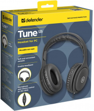 Гарнитура DEFENDER TUNE 125  (полноразмерные закрытые, c микрофоном, игровые, 2m, black)
