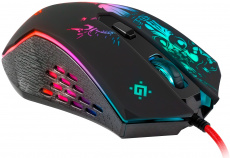 Мышь Defender Sin Sister GM-933 (optical, 7200dpi, радужная подсветка, игровая, редактор макросов, эмуляция клавиш клавиатуры, soft-touch, промо-код "War Thunder", black)