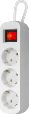 Сетевой удлинитель Defender S318 (3 розетки, 1,8 метра, 10A, white) OEM