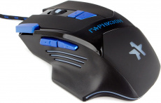 Мышь Гарнизон АДАРА GM-770G (USB, optical, 2400dpi, игровая, подсветка, soft-touch, 1.8m, black-blue)