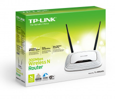 Роутер TP-LINK TL-WR841ND (300Mbps, 2.4GHz, 4 ports, 100Mbps, 2 внешние съёмные антенны 5dBi, white)