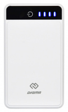 Внешний аккумулятор Digma DG-10000-3U-WT (литий-полимерный, 10000mAh, USB 3A, вход 3A, white)
