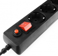 Сетевой фильтр Гарнизон (ECL-5-B-1.4, 5 розеток, 1.4 метра, 10A, black) OEM