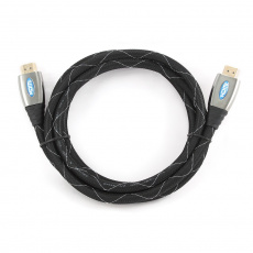 Кабель HDMI (m) - HDMI (m) 1.8m (CCP-HDMI4-6, ver.1.4, с позолоченными контактами, тканевая оплётка, экранированный, пакет, black-silver) Cablexpert