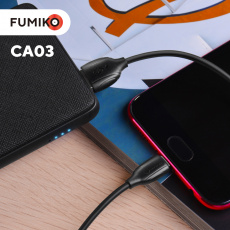 Кабель USB 2.0 Am - micro USB 1.0m (FCA03-04, 2.4A, быстрая зарядка, black) FUMIKO