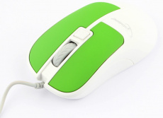Мышь Gembird MOP-410-GRN (USB, optical, 1600dpi, 1.5m, soft-touch, white-green)