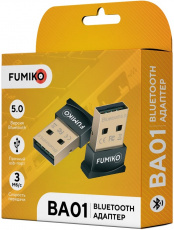 Bluetooth USB Adapter FUMIKO FBA01-01 (Bluetooth 5.0, до 20m, black)