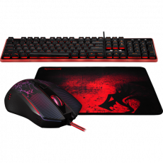 Набор клавиатура + мышь + коврик Redragon S107 (black-red)