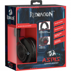 Наушники Redragon ASPIS (полноразмерные закрытые, c микрофоном, игровые, 2m, black)