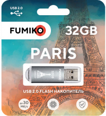 Флеш накопитель USB 2.0 32Gb FUMIKO PARIS (FPS-39, 30MB/s, silver)